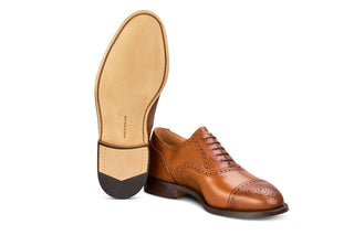 Cambridge JS9518 Brogue Toecap Oxford City Shoe - Beechnut (Multiple Width Fittings) - R E Tricker Ltd