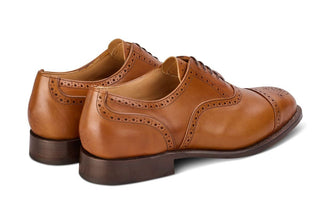 Cambridge JS9518 Brogue Toecap Oxford City Shoe - Beechnut (Multiple Width Fittings) - R E Tricker Ltd