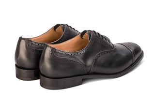 Cambridge JS9518 Brogue Toecap Oxford City Shoe - Black (Multiple Width Fittings) - R E Tricker Ltd