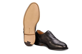 Cambridge JS9518 Brogue Toecap Oxford City Shoe - Black (Multiple Width Fittings) - R E Tricker Ltd