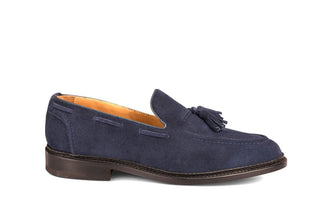 Elton Tassel Loafer - Denim Castorino Suede - R E Tricker Ltd