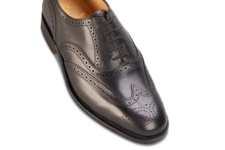 Epsom JS9524 Brogue Oxford City Shoe - Black (Multiple Width Fittings) - R E Tricker Ltd