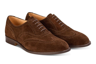 Epsom JS9524 Brogue Oxford City Shoe - Chocolate (Multiple Width Fittings) - R E Tricker Ltd
