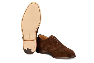 Epsom JS9524 Brogue Oxford City Shoe - Chocolate (Multiple Width Fittings) - R E Tricker Ltd