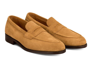 Havard Penny Loafer - Cashew Castorino Suede - R E Tricker Ltd