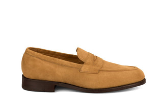 Havard Penny Loafer - Cashew Castorino Suede - R E Tricker Ltd