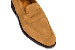 Havard Penny Loafer - Cashew Castorino Suede - R E Tricker Ltd