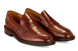 James Penny Loafer - Burgundy Burnished - R E Tricker Ltd