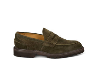 James Penny Loafer - Earth Castorino Suede - R E Tricker Ltd