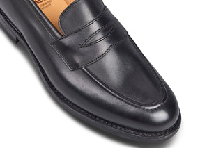 Jermyn Street Penny Loafer - Black Calf - R E Tricker Ltd
