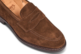 Jermyn Street Penny Loafer - Chocolate Repello Suede - R E Tricker Ltd