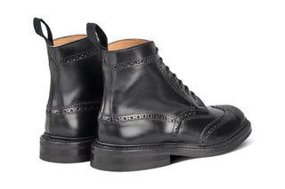 STOW COUNTRY BOOT - BLACK CALF (6 FITTING) - R E Tricker Ltd