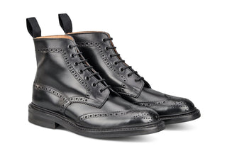 STOW COUNTRY BOOT - BLACK CALF (6 FITTING) - R E Tricker Ltd