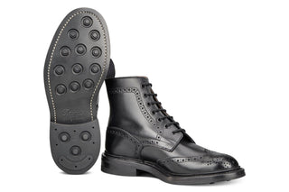 STOW COUNTRY BOOT - BLACK CALF (6 FITTING) - R E Tricker Ltd