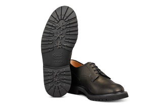 Woodstock Plain Derby Country Shoe - Black Buffalo - R E Tricker Ltd