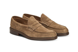 Adam Penny Loafer - New Brown Suede - R E Tricker Ltd