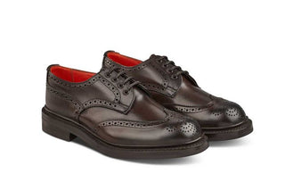 Anne Brogue Country Shoe - Espresso Burnished - R E Tricker Ltd