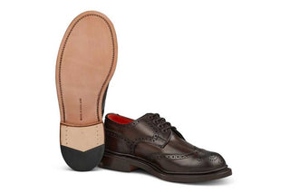 Anne Brogue Country Shoe - Espresso Burnished - R E Tricker Ltd
