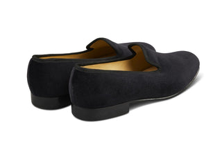 CHURCHILL VELVET SLIPPER - Black - R E Tricker Ltd