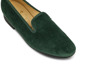 CHURCHILL VELVET SLIPPER - Green - R E Tricker Ltd