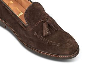 Elton Tassel Loafer - Coffee Suede - R E Tricker Ltd