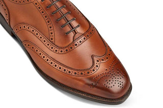 Piccadilly Brogue Oxford City Shoe - Beechnut Burnished - R E Tricker Ltd