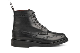 Stephy Brogue Boot - Black - R E Tricker Ltd