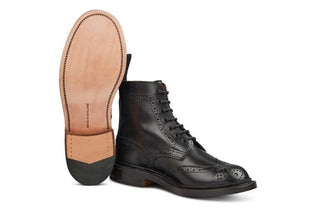 Stephy Brogue Boot - Black - R E Tricker Ltd