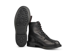 Stephy Brogue Boot - Black - R E Tricker Ltd