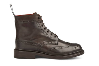 Stephy Brogue Boot - ESPRESSO BURNISHED - R E Tricker Ltd